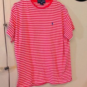 Pink Ralph Lauren Striped T-Shirt